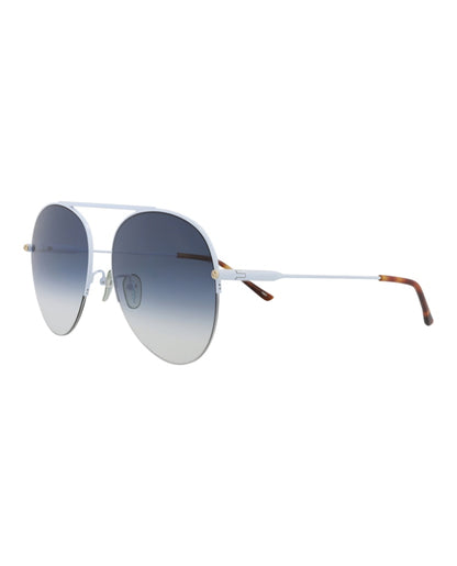 Gucci Aviator-Frame Metal Sunglasses Light Blue/Light Blue/Blue (GG1413S-30014423-003)