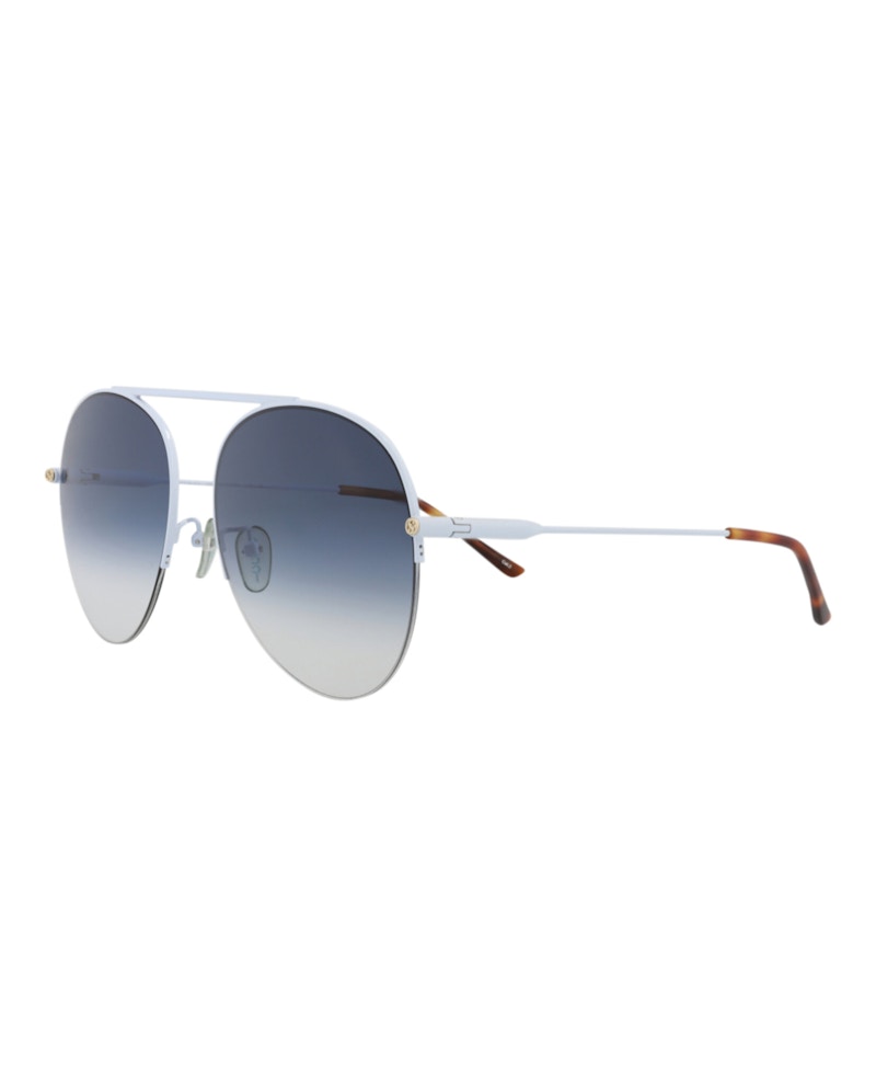 Gucci Aviator-Frame Metal Sunglasses Light Blue/Light Blue/Blue (GG1413S-30014423-003)