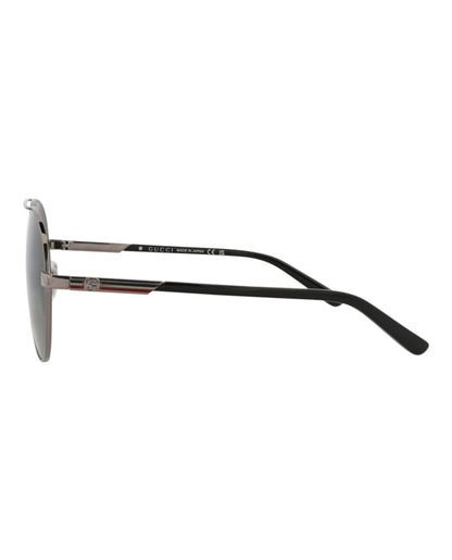 Gucci Aviator-Frame Metal Sunglasses Ruthenium/Black/Grey (GG1288SA-30013891-001)