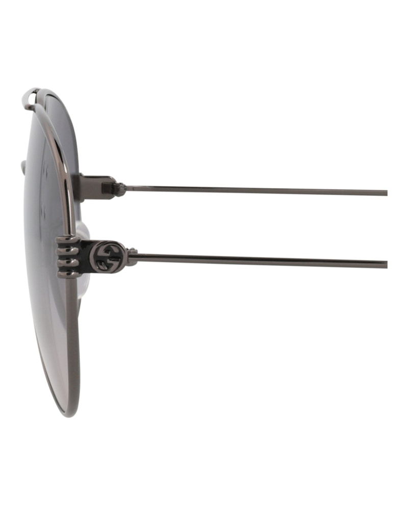 Gucci Aviator-Frame Metal Sunglasses Ruthenium/Ruthenium/Grey (GG1280S-30013904-002)