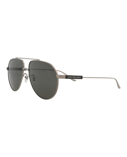 Gucci Aviator-Frame Metal Sunglasses Ruthenium/Ruthenium/Grey (GG1311S-30013897-001)