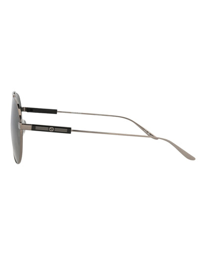 Gucci Aviator-Frame Metal Sunglasses Ruthenium/Ruthenium/Grey (GG1311S-30013897-001)