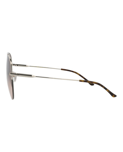 Gucci Aviator-Frame Metal Sunglasses Silver/Silver/Brown (GG1413S-30014423-002)