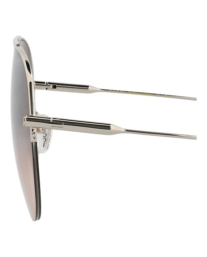 Gucci Aviator-Frame Metal Sunglasses Silver/Silver/Brown (GG1413S-30014423-002)