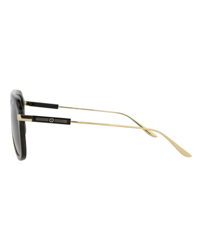 Gucci Aviator-Frame Recycled Acetate Sunglasses Grey Gold Green (GG1309S-30013896-003)