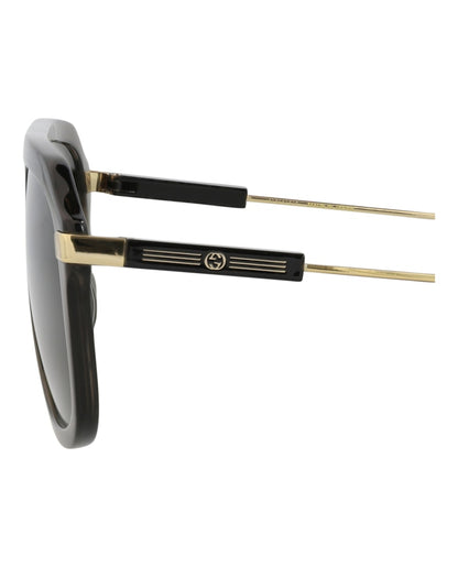 Gucci Aviator-Frame Recycled Acetate Sunglasses Grey Gold Green (GG1309S-30013896-003)