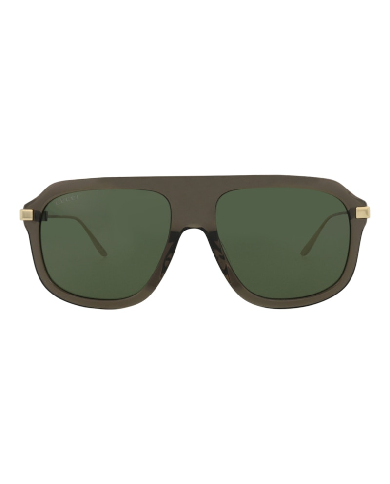 Gucci Aviator-Frame Recycled Acetate Sunglasses Grey Gold Green (GG1309S-30013896-003)