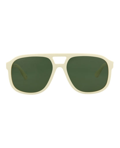 Gucci Aviator-Style Acetate Sunglasses Ivory Ivory Green (GG1188S-30013436-005)