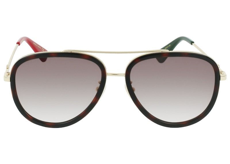 Gucci Aviator-Style Metal Sunglasses Gold/Brown (GG0062S-30001035-012)