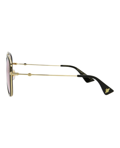 Gucci Aviator-Style Metal Sunglasses Gold/Gold/Pink (GG0062S-30001035-019)