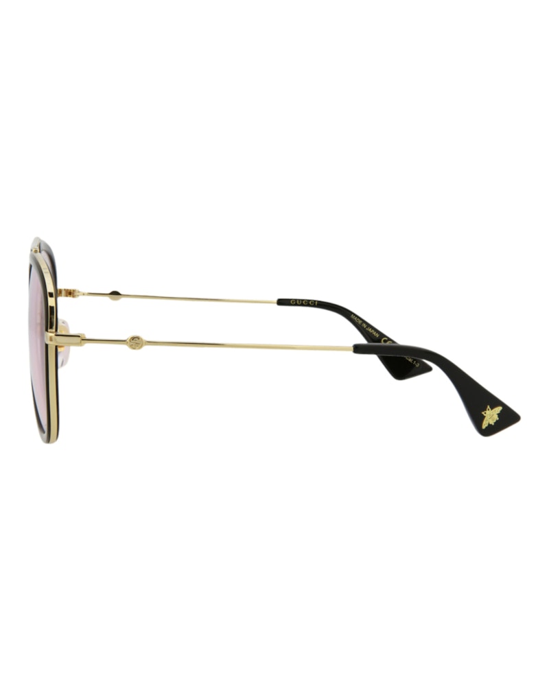 Gucci Aviator-Style Metal Sunglasses Gold/Gold/Pink (GG0062S-30001035-019)