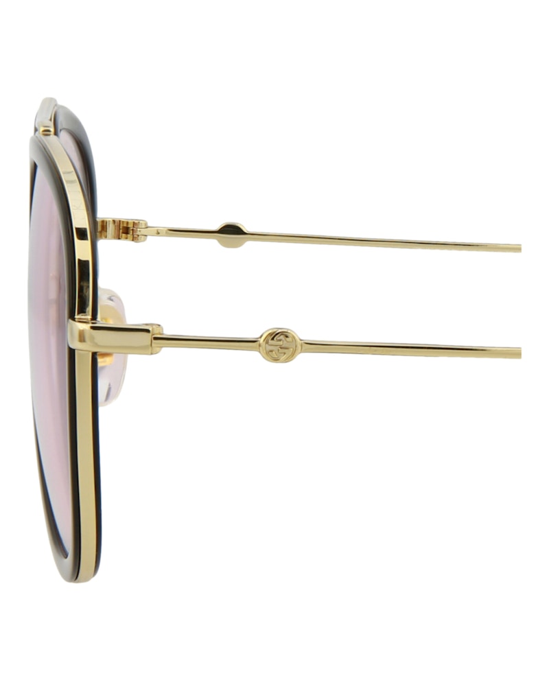 Gucci Aviator-Style Metal Sunglasses Gold/Gold/Pink (GG0062S-30001035-019)