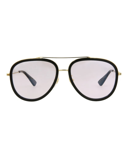 Gucci Aviator-Style Metal Sunglasses Gold/Gold/Pink (GG0062S-30001035-019)