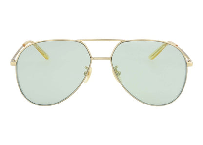 Gucci Aviator Style Metal Sunglasses Gold/Green (GG0356S-30002943-004-70046)