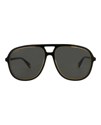 Gucci Aviator Sunglasses Black/Black/Grey (GG1077S-30012797-001)