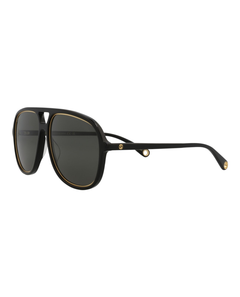 Gucci Aviator Sunglasses Black/Black/Grey (GG1077S-30012797-001)