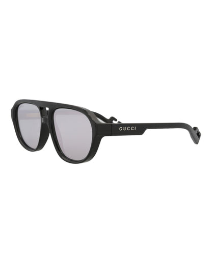 Gucci Aviator Sunglasses Black/Black/Silver (GG1239S-30013509-002)