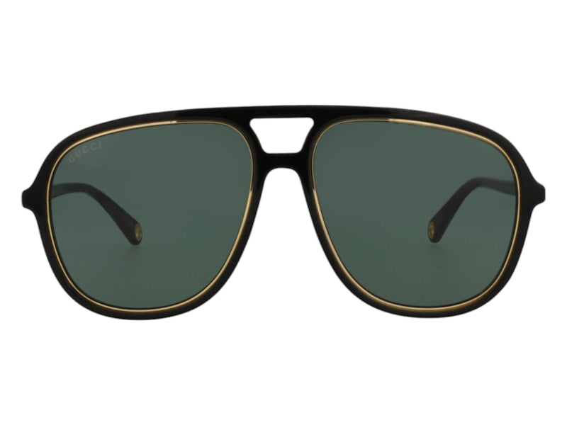 Gucci Aviator Sunglasses Black/Green (GG1077S-30012797-002)