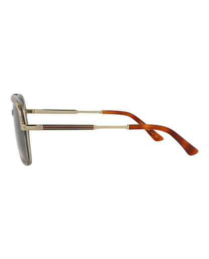 Gucci Aviator Sunglasses Brown/Gold/Blue (GG0200S-30001807-004)