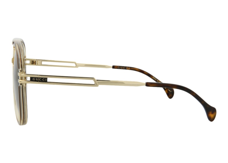 Gucci Aviator Sunglasses Brown/Gold/Brown (GG1104S-30012810-002)