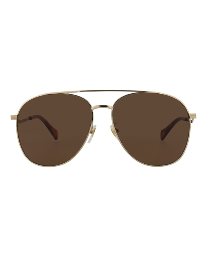 Gucci Aviator Sunglasses Gold/Gold/Brown (GG0969S-30011127-002)