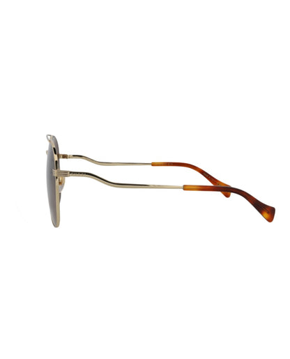 Gucci Aviator Sunglasses Gold/Gold/Brown (GG0969S-30011127-002)