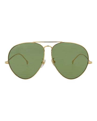 Gucci Aviator Sunglasses Gold/Gold/Green (GG1481S-30014511-001)
