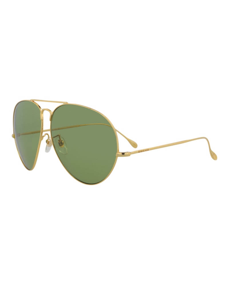 Gucci Aviator Sunglasses Gold/Gold/Green (GG1481S-30014511-001)