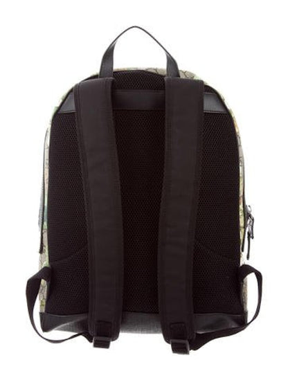 Gucci GG Supreme Backpack GG Supreme Floral Print Beige/Ebony/Green