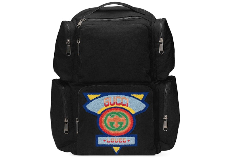 Gucci Backpack 80s Patch Large Black