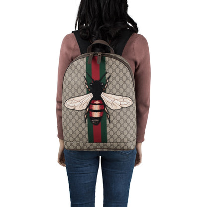 Gucci Animalier Web Backpack Monogram GG Supreme Stitched