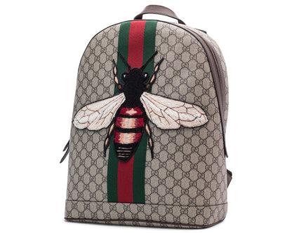 Gucci Animalier Web Backpack Monogram GG Supreme Stitched