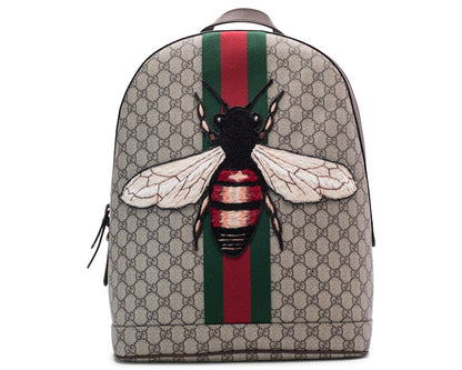 Gucci Animalier Web Backpack Monogram GG Supreme Stitched