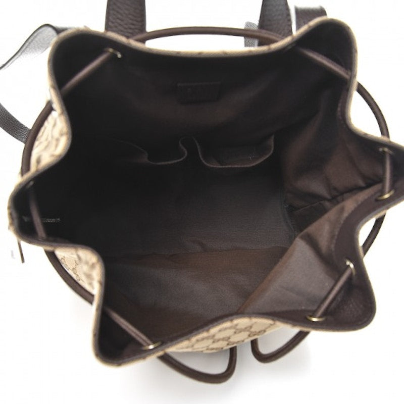 Gucci Drawstring Backpack Monogram GG Beige/Brown