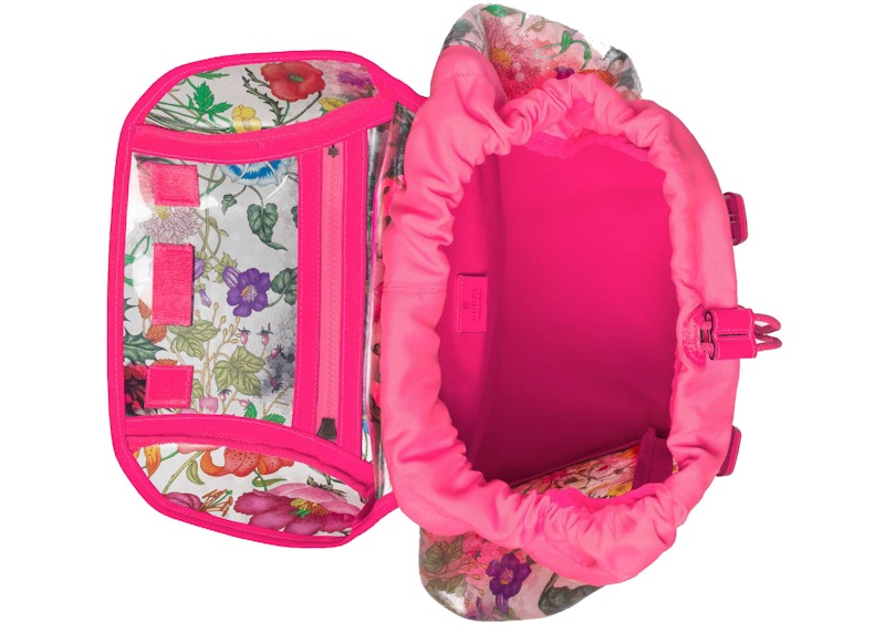 Gucci Backpack Flora Vinyl Medium Pink