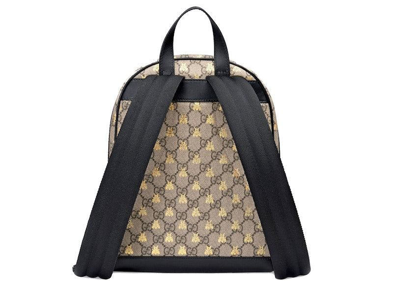 Gucci Backpack GG Supreme Gold Bees Small Beige/Ebony/Black
