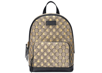 Gucci Backpack GG Supreme Gold Bees Small Beige/Ebony/Black