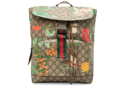Gucci Backpack GG Supreme Monogram Tian Print Brown/Red/Yellow