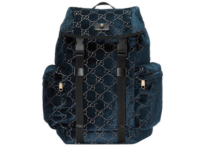 Gucci Backpack GG Velvet Medium Blue