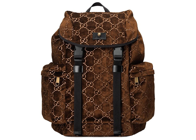 Gucci Backpack GG Velvet Medium Brown