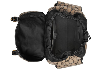 Gucci Backpack GG Wool Large Beige/Ebony