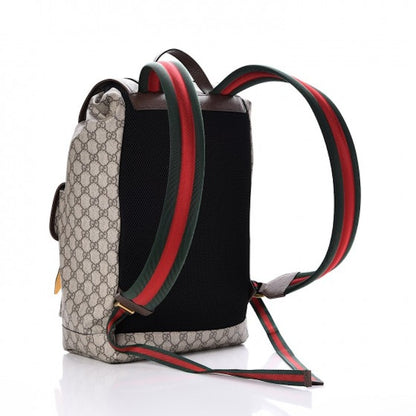 Gucci Backpack Monogram GG Supreme Web Strap Dark Brown