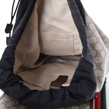 Gucci Backpack Monogram GG Supreme Web Strap Dark Brown