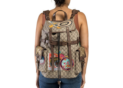 Gucci Soft Backpack GG Supreme Donald Duck Beige/Ebony
