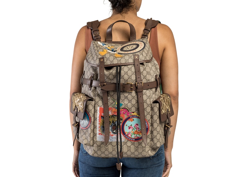 Gucci Soft Backpack GG Supreme Donald Duck Beige/Ebony