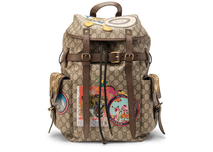 Gucci Soft Backpack GG Supreme Donald Duck Beige/Ebony