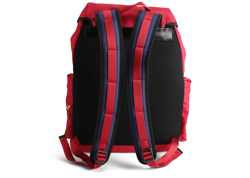 Gucci Backpack L'Aveugle Par Amour Embroidered Techno Canvas Red