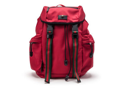 Gucci Techno Canvas Backpack Web Detail Red/Black/Blue