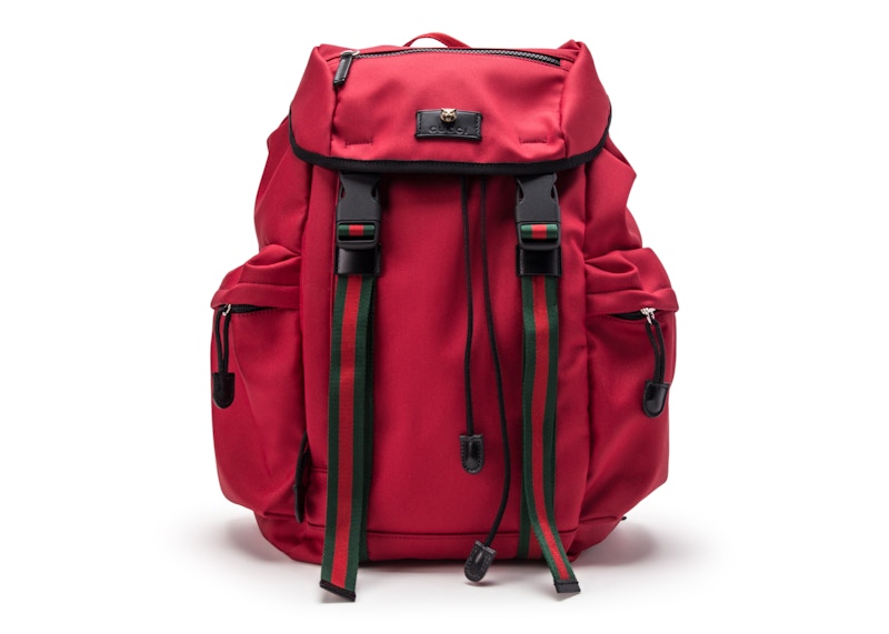 Gucci Techno Canvas Backpack Web Detail Red/Black/Blue