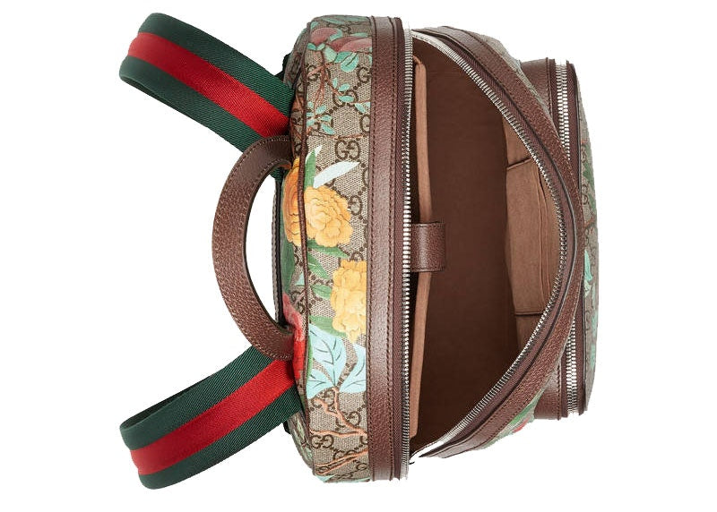 Gucci Tian GG Supreme Backpack Monogram GG Floral Pattern Beige/Ebony/Multicolor